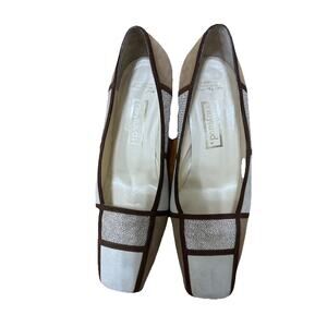HEYRAUD Women’s Brown Suede Square Toe Platform Heels Shoes Size 38 1/2 (8.5) US